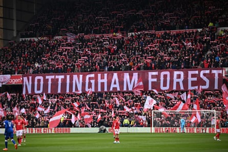 Forest playing Everton at the City Ground in Nottingham, 5 March 2023.