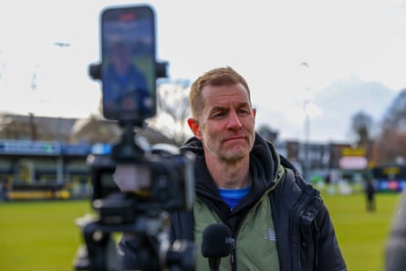 Harrogate manager, Simon Weaver, speaks to the media after the 2-0 defeat by Notts County.
