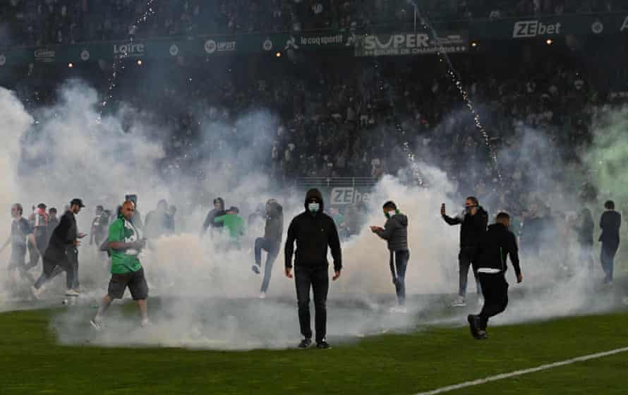 Trouble in St-ientienne following their relegation.