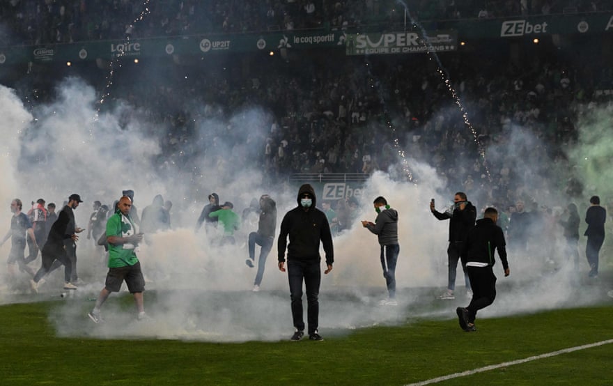 Trouble in St-Étienne following their relegation.