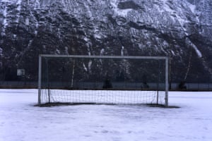 Mundal, Norway goalposts photographed by Neville Gabie.