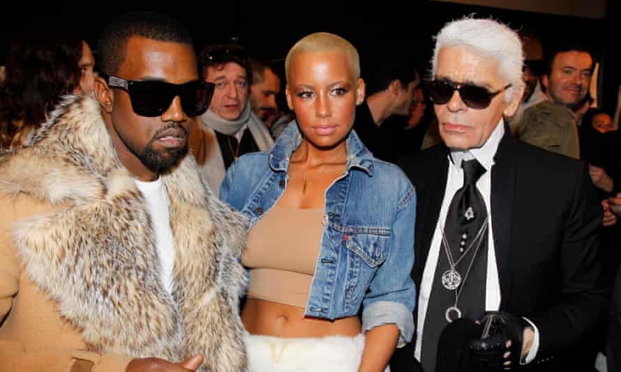 Kanye West, Amber Rose and Karl Lagerfeld