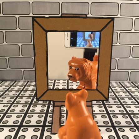 How come the cub sees the adult?