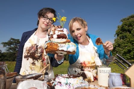 With Sue Perkins on The Great British Bake Off.