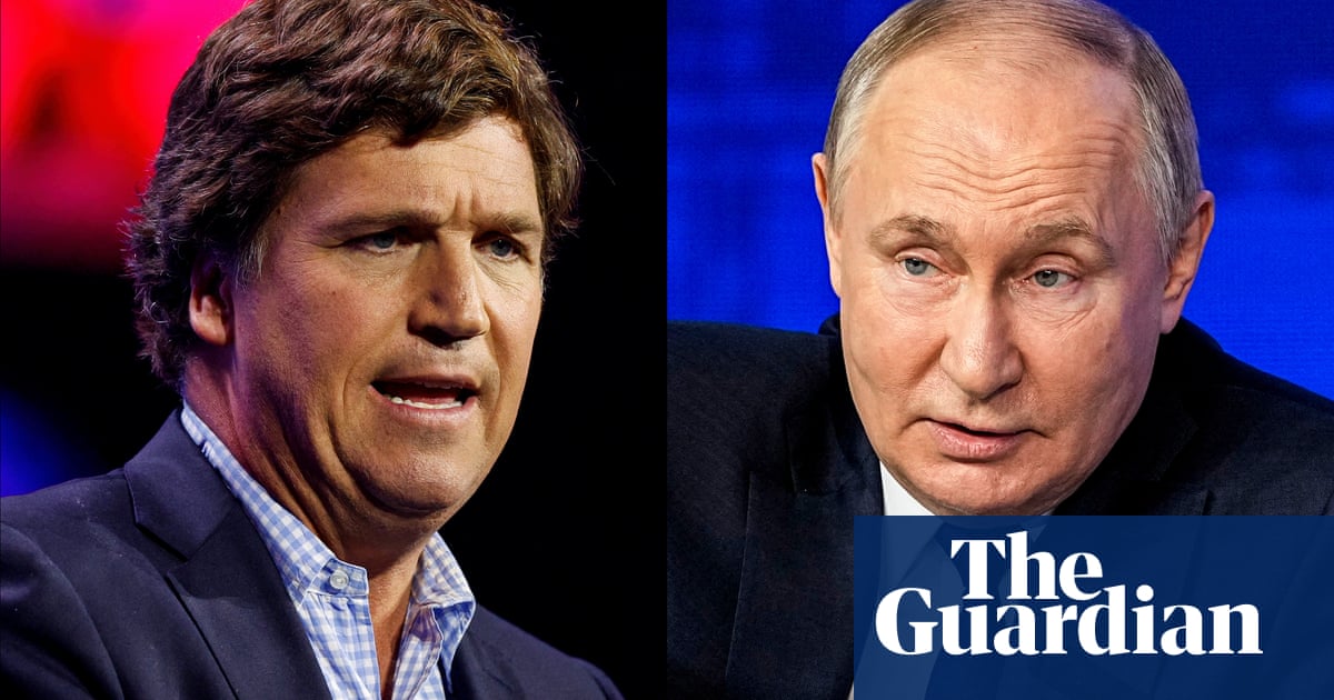 Vladimir Putin meets Tucker Carlson for rare interview with western media