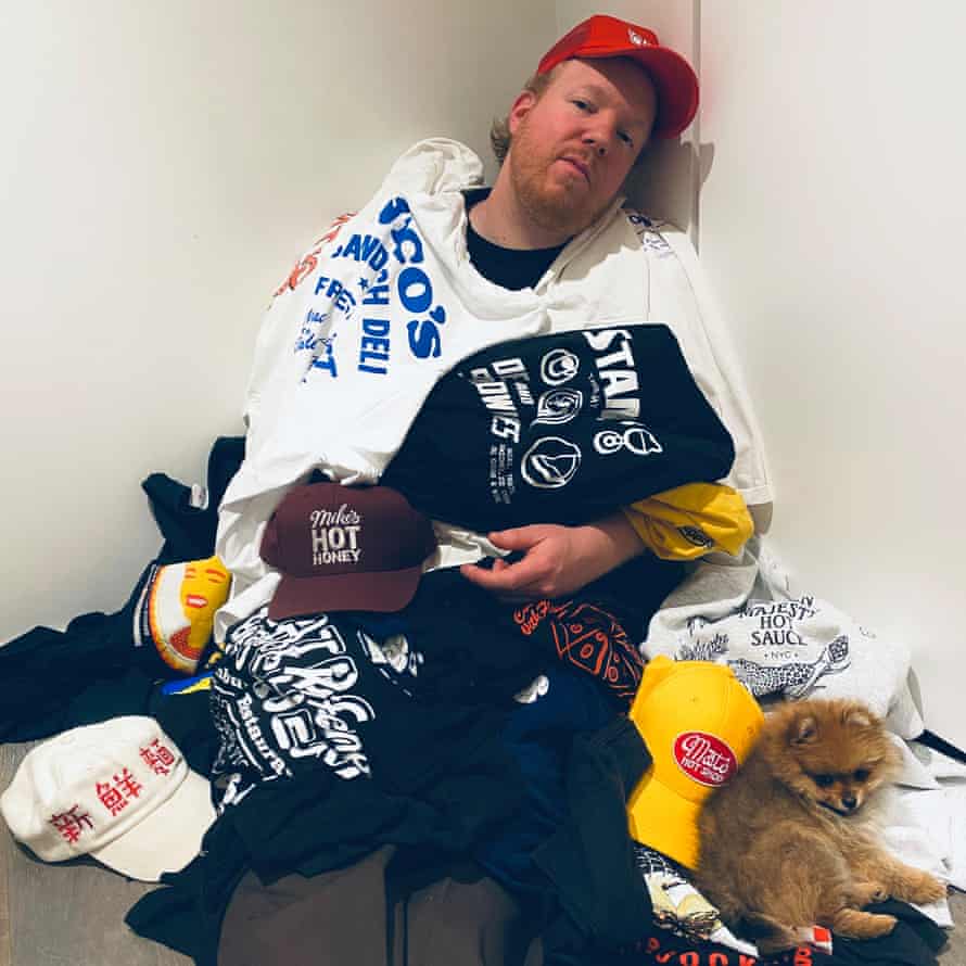 Merch Mad! Mathew Garthwaite with his collection.