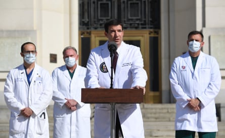 Dr Sean Conley said President Trump was transferred to Walter Reed National Military Medical Center on Friday out of ‘an abundance of caution’.