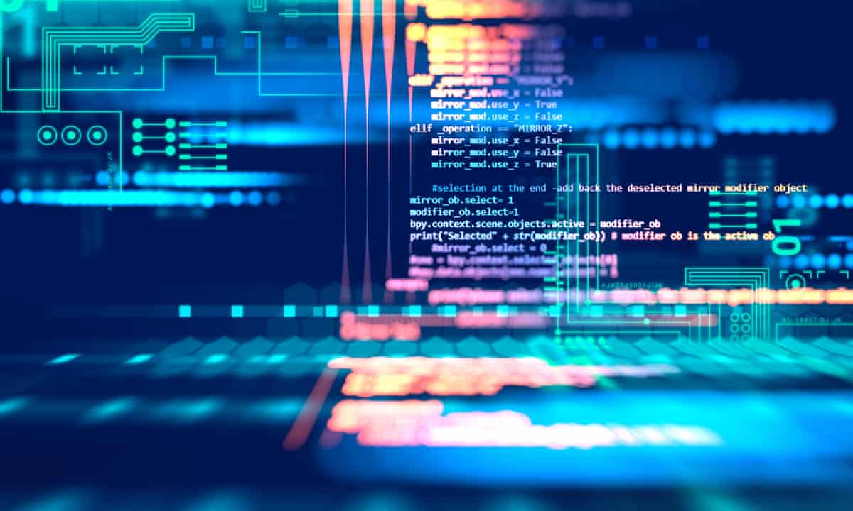 Programming code abstract technology background of software developer and Computer script