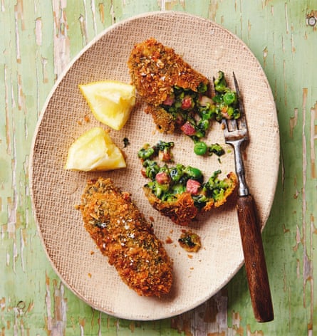 Yotam Ottolenghi’s spinach, pea and pancetta croquettes.