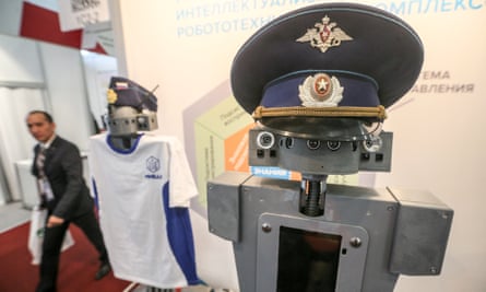 Radio robots displayed at Mivar’s stand at the opening of the Army-2016 international military-technical forum at the Patriot Expocentre in Russia