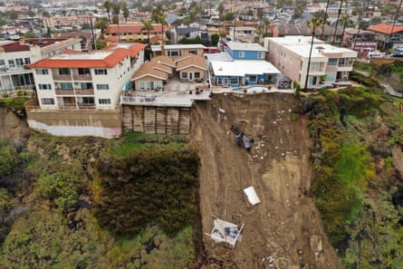 Residents were evacuated from homes overlooking the Pacific Ocean coastline on Buena Vista due to the landslide.