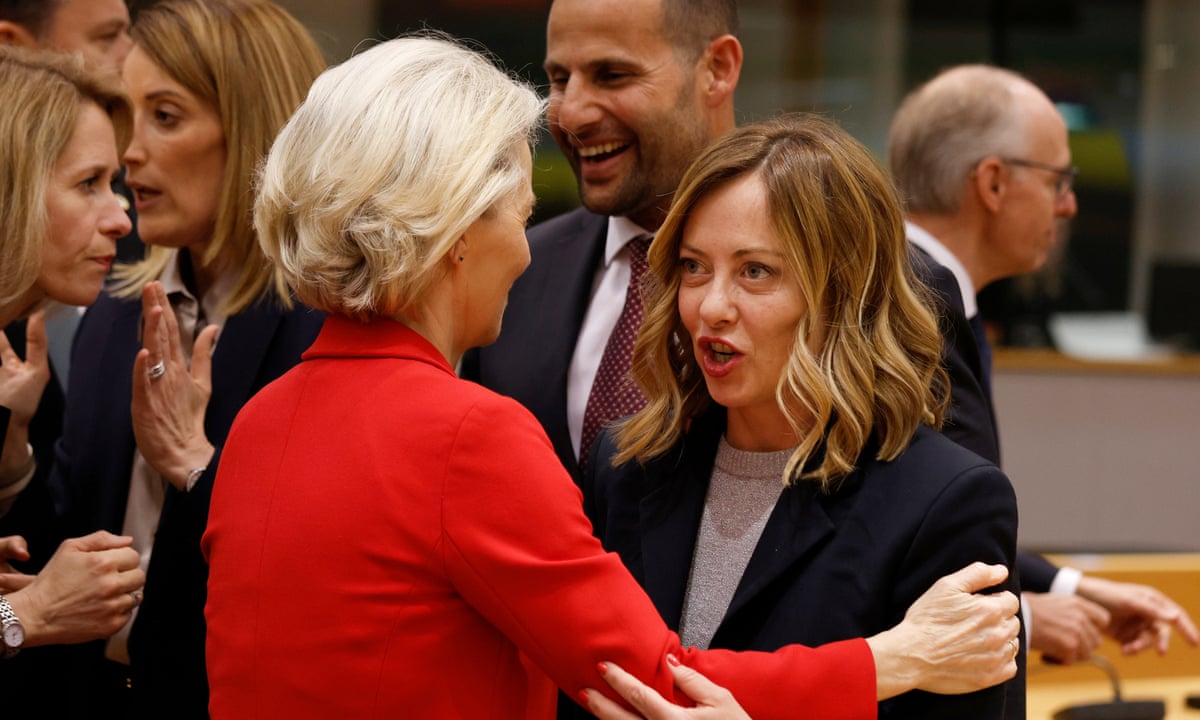 Giorgia Meloni and Ursula von der Leyen, the double act that is steering the EU ever rightwards | Simon Tisdall | The Guardian