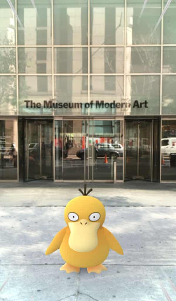One of the Pokemon is situated by the entrace of MoMA.