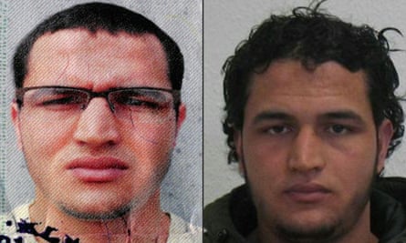 Two pictures of the Tunisian man identified as Anis Amri, suspected of being involved in the Berlin Christmas market attack.