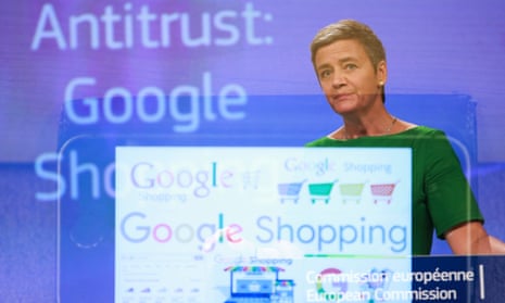 Margrethe Vestager during a Google Shopping antitrust case in 2017.