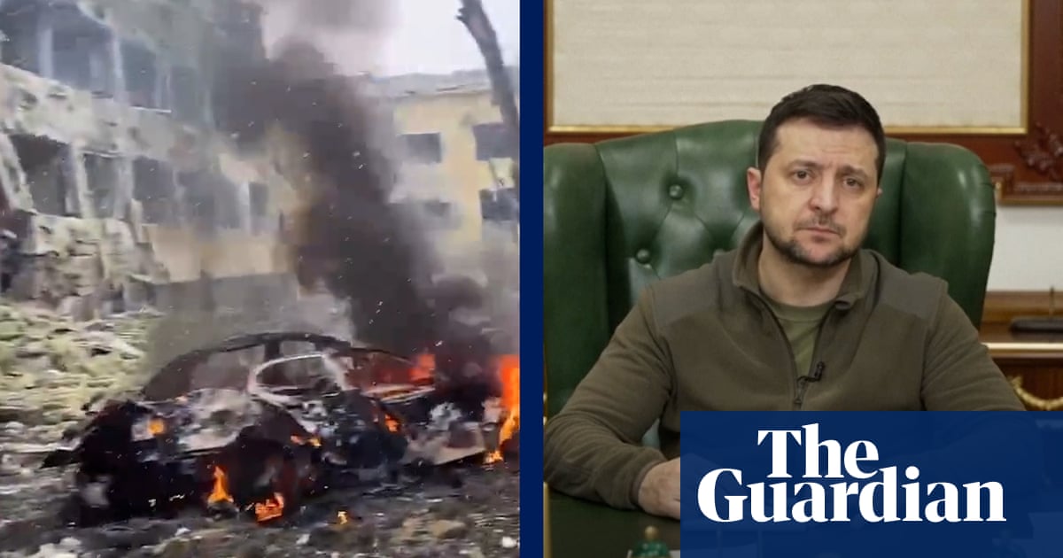 Zelenskiy accuses Russia of genocide in hospital bombing – video