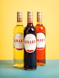 3 bottles of Lillet, one blanc, one rouge and one rosé