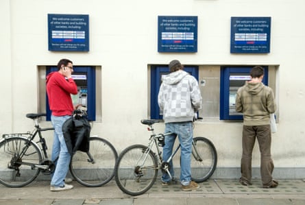Students at three Barclays Bank ATMs