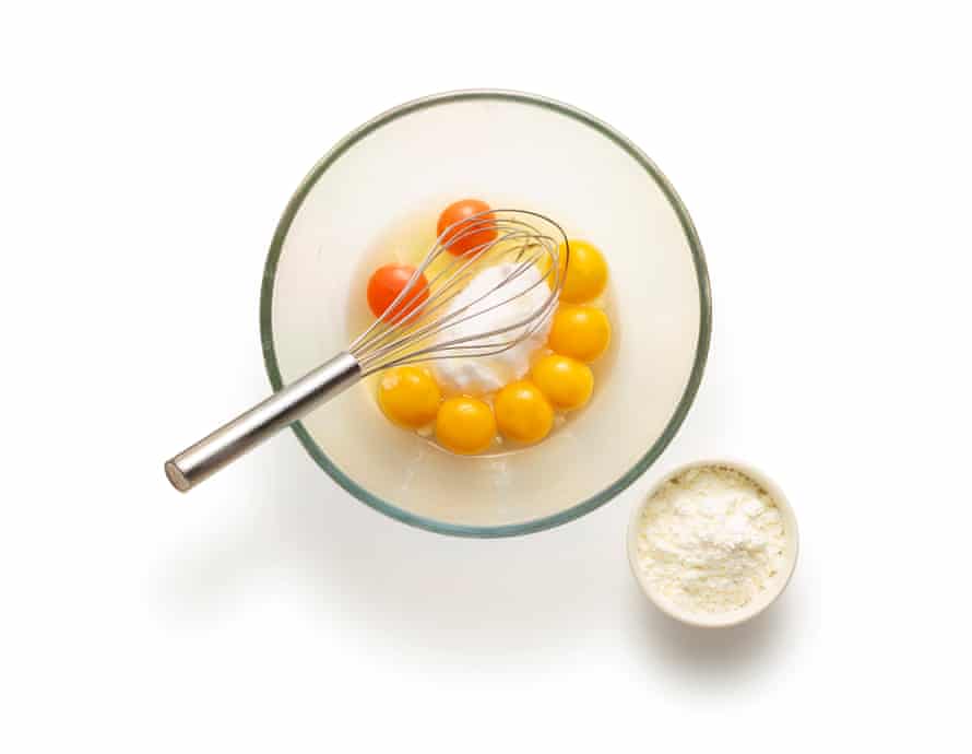 Felicity Cloake’s trifle 5: whisking eggs, sugar, flour ...