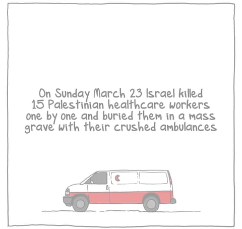 Cartoon by First Dog on the Moon titled Gaza Ambulance, panel 2