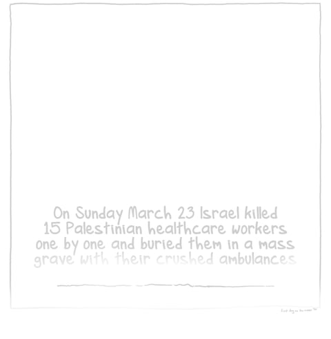 Cartoon by First Dog on the Moon titled Gaza Ambulance, panel 3