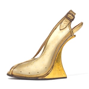Golden wedge and plastic heel-less ca 1949 Made by Rayne