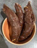 Unappetising … chocolate bananas.
