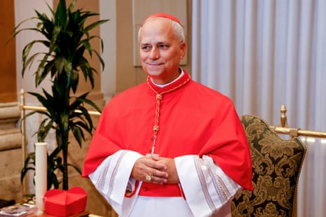 New Cardinal Robert Francis Prevost, prefect of the Dicastery for Bishops, stands for a portrait at the end of the consistory where Pope Francis elevated 21 new cardinals in St. Peter's Square at the Vatican in 2023.