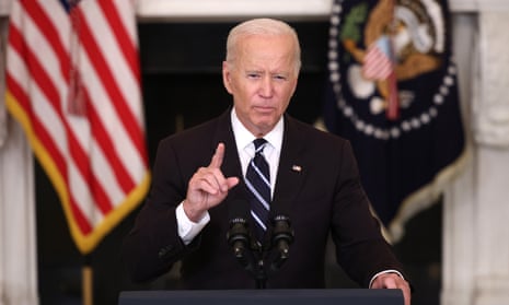 Joe Biden speaks about combatting the coronavirus pandemic at the White House on Thursday.