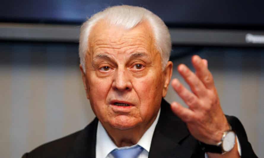 Former Ukrainian President Leonid Kravchuk delivers a speech in Kyiv, in 2016.