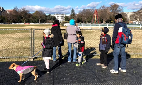 Tourists and visitors are unable to visit the National Christmas Tree near the White House due to the partial government shutdown.