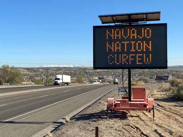 A road sign outside Bloomfield in New Mexico. Contact tracers at rural testing sites, like the ones that found throughout the Navajo nation, are often forced to use paper records.