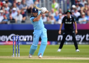 Bairstow thumps a shot for four.
