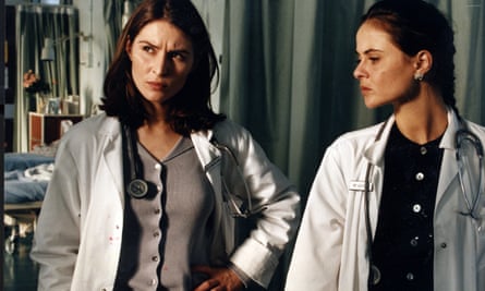 Helen Baxendale as Claire Maitland and Caroline Trowbridge as Liz Reid in Cardiac Arrest.