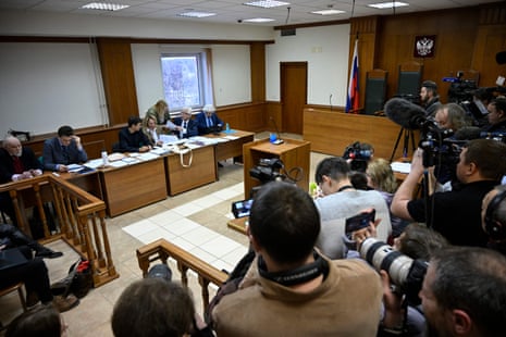 Members of the Moscow Helsinki group defence team appear in a Moscow court.