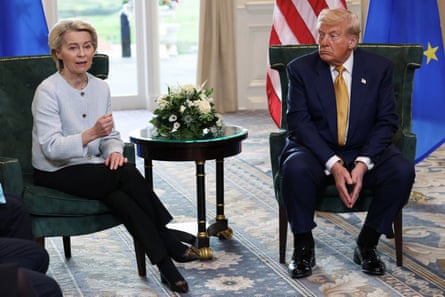 Donald Trump launched into a monologue about windmills when he met European Commission president Ursula von der Leyen on 27 July 2025.