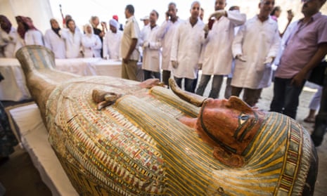 The coffins discovered in Luxor, Egypt, were for male and female priests and children. 