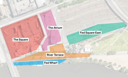 Artist’s impressions of the proposal to divide Federation Square into five zones