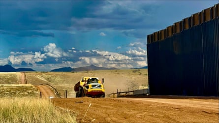 Construction of a border wall began in September, despite a legal challenge.
