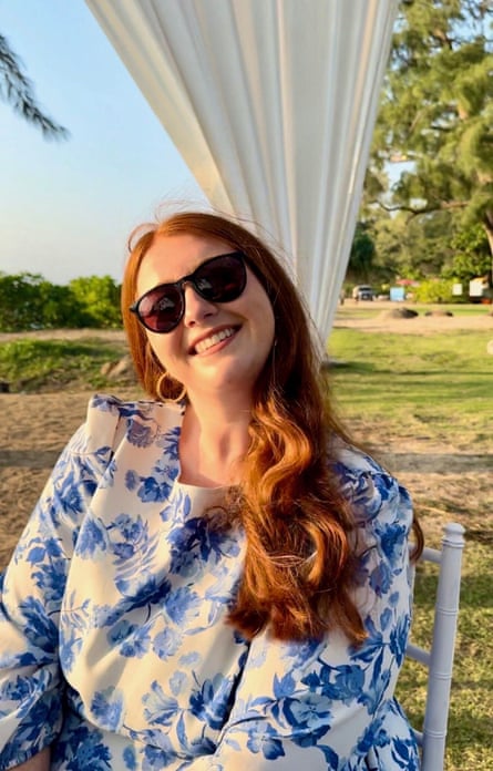 A woman smiles