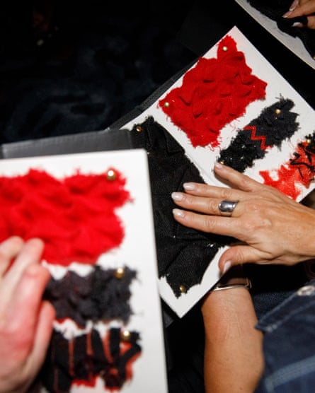 Fabric swatches that visually impaired guests could touch while listening to audio during the show.