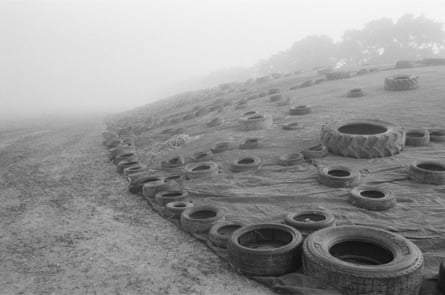 Tyres in a field in Suffolk