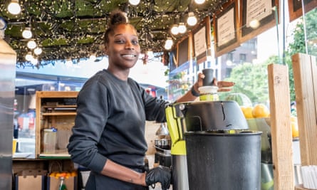 Sorrel Thomas, 37, works at the Juicebox London stall on Oxford Street.