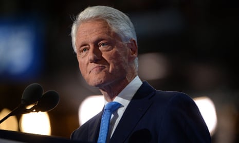 The former US president Bill Clinton speaks in 2016 at the Democratic National Convention.