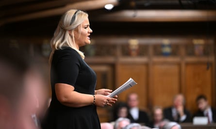 The Labour MP Alex Davies-Jones in parliament