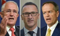 Malcolm Turnbull, Richard Di Natale and Bill Shorten