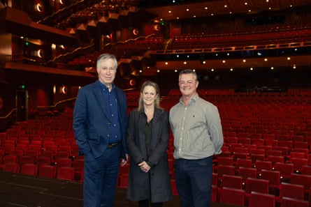 From left: NH Architecture co-founder and design director Hamish Lyon, Arts Centre Melbourne CEO Karen Quinlan, and Arts Centre Melbourne Reimagining Director Chris King.