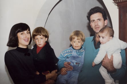 Murdered Maltese journalist Daphne Caruana Galizia in 1989 with her husband Peter and sons (from left) Matthew, Andrew and Paul