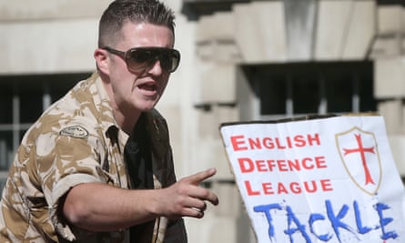 Yaxley-Lennon while leader of the English Defence League in 2013.