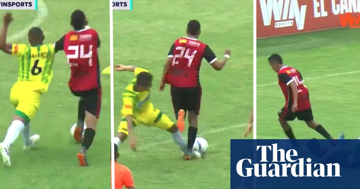 Player dribbles past seven opponents to score stunning solo goal in Colombia – video